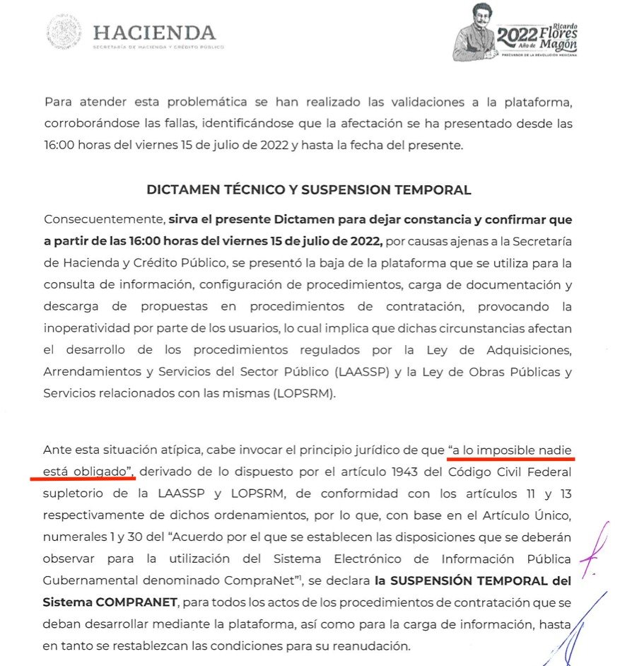 Posicionamiento de MCCI ante la caída de la Plataforma de COMPRANET | MCCI